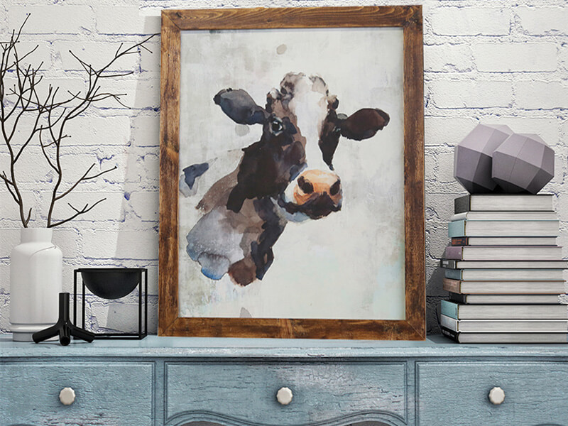 Rustic Looking Distressed Antique Framed Art Popular Style Perfect For Decorating Your Wall