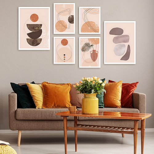 2022 New designs modern wall decor for Home Living room hotel restaurant frame art set MDF Frame prints art
